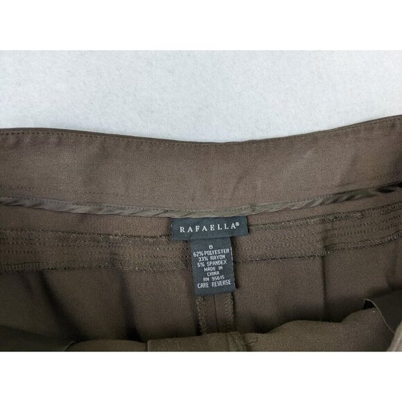 RAFAELLA - WOMEN'S BROWN FLAT FRONT DRESS PANTS - SIZE 8 - Picture 6 of 9